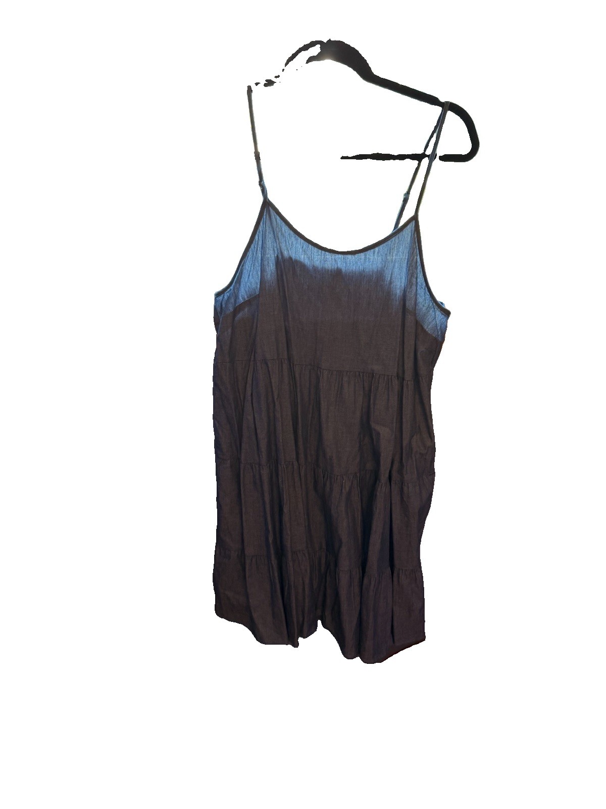 Women’s Blue Solid Sundress, Short Regular Fit, Sleeveless Strappy Straps