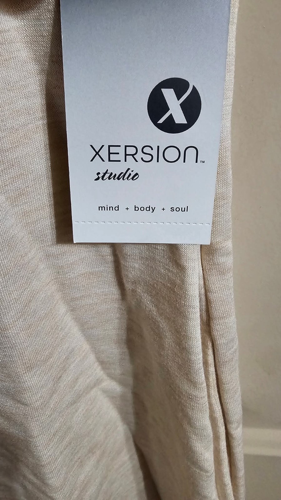 NWT Heathered Oatmeal Xersion Stretchy T-Shirt Dress or Tunic Top, size Small