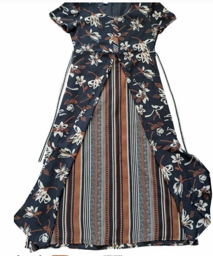Vtg 80’s Betsy Lauren LOVELY Multi Floral Tapestry Detail Button Zip Dress 10
