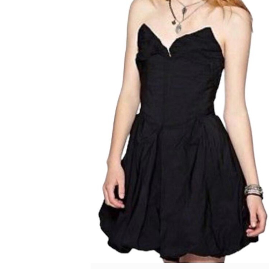 AllSaints Size 6 Viola Corset Black Mini Dress Bubble Hem Main Character