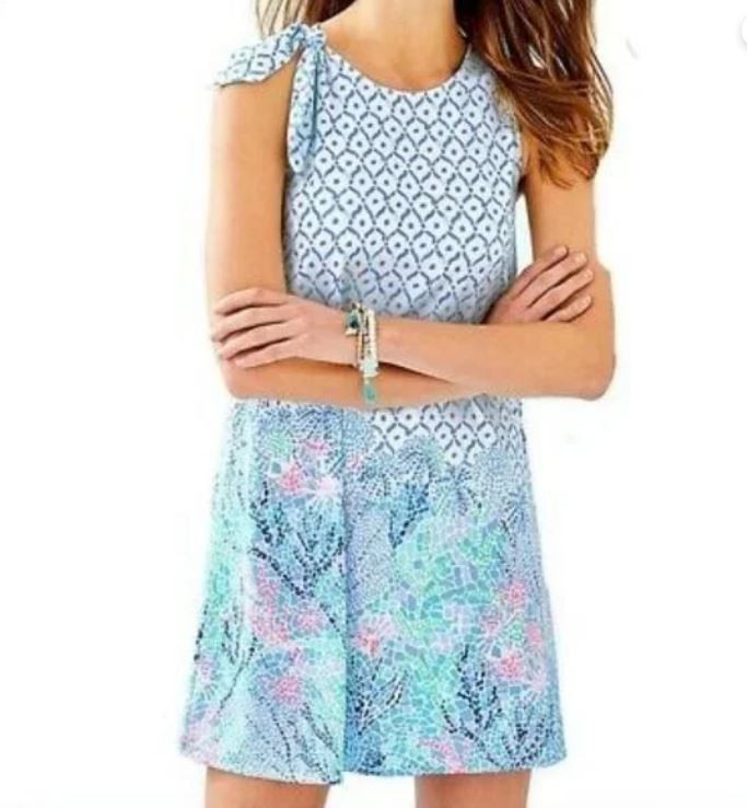 Lilly Pulitzer Multi Sea La Vie Luella Swing Dress Sz S Preppy Beach Pima Cotton