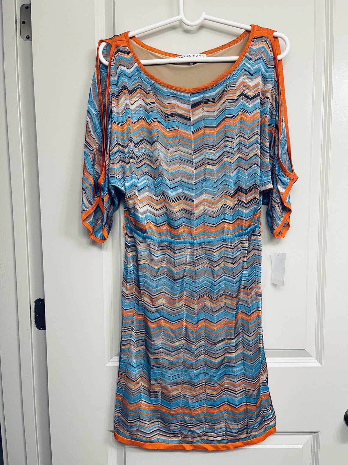 Knit chevron DRESS size medium 268$ NWT boho stunning