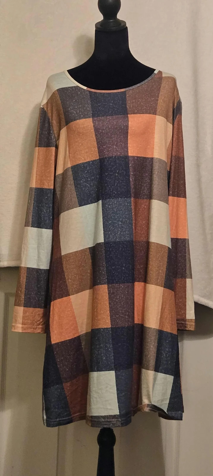 Multi-color Fall Winter Long Sleeve Sweater Dress