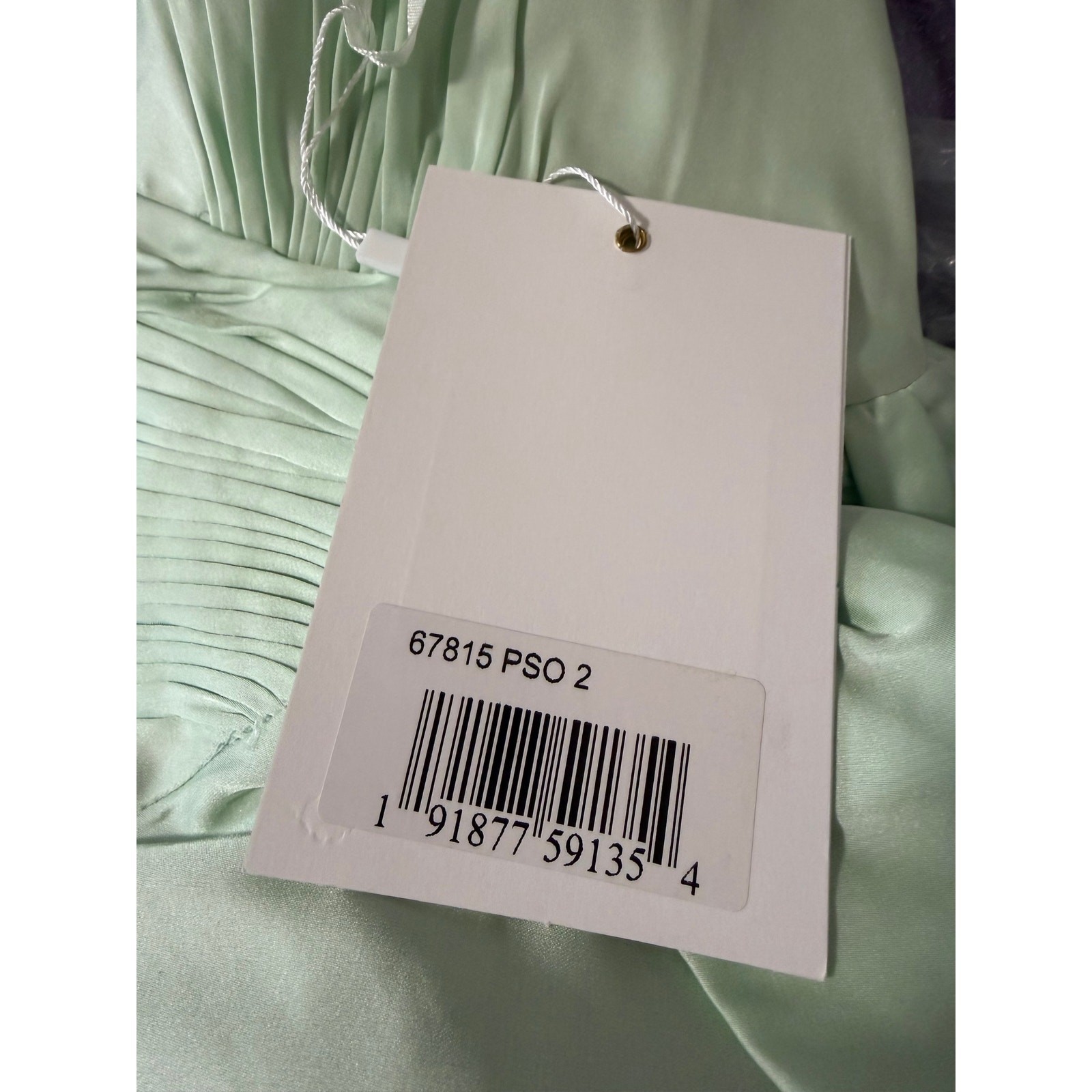 Mac Duggal Green Satin Ruffled Sleevless Prom Maxi Gown Dress Size 2 67815 NEW