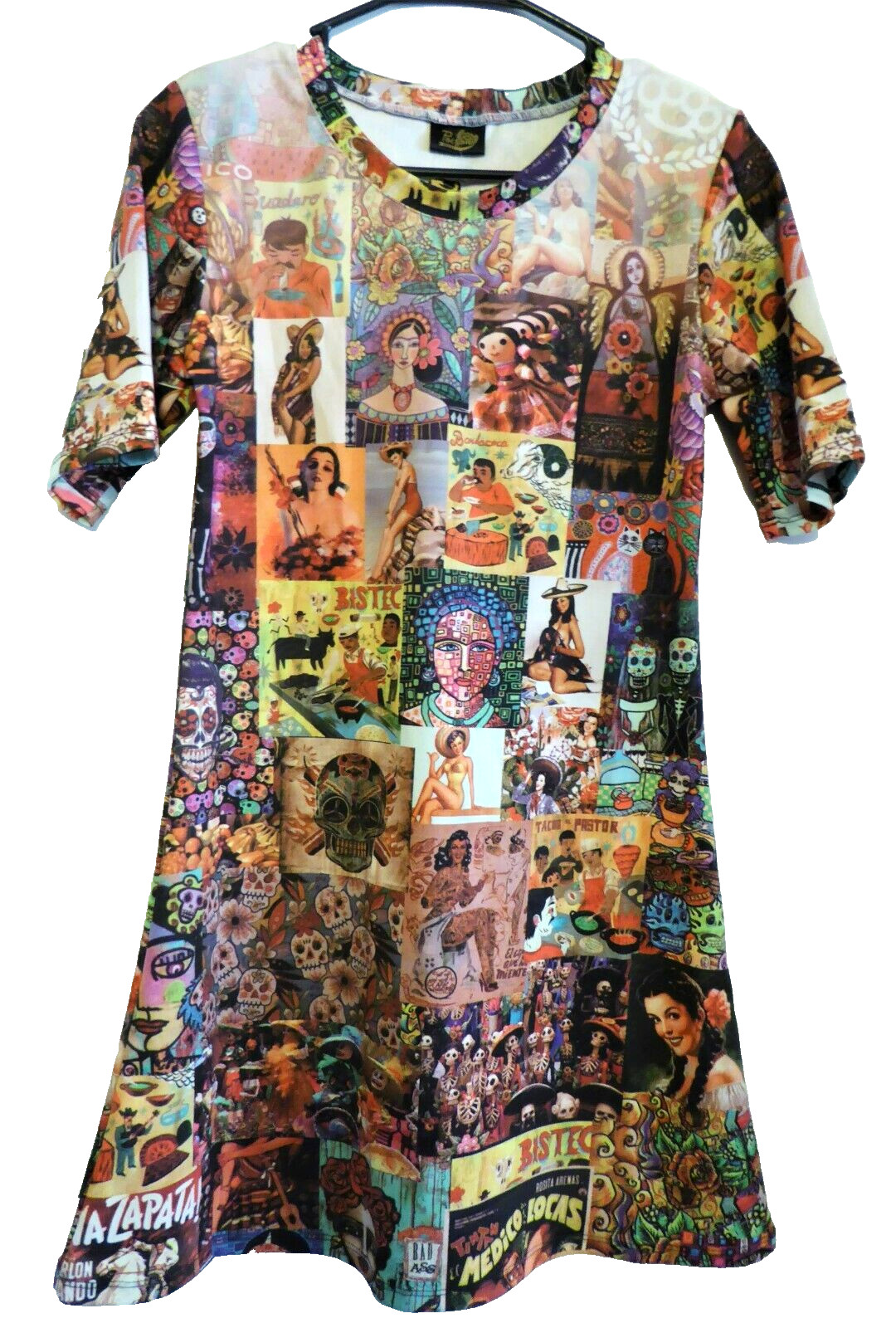 Poizon Rules A Line Pop Art Dress Day Of Dead Print Ethnic Mexico Colorful S
