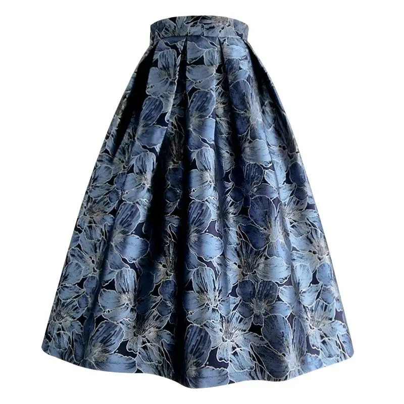 High-End Temperament Jacquard Women Irregular Skirts Elegant Fashion Classic All