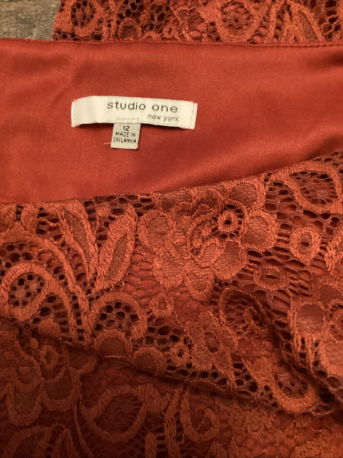 Studio One New York Dress Color Rust Size 12