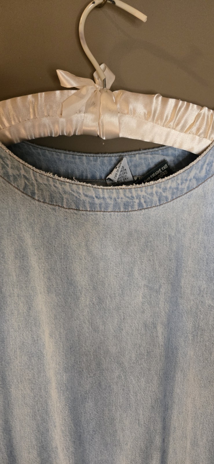 Coldwater Creek Light Wash Denim Prairie Cottage Dress Long/Long Sleeve