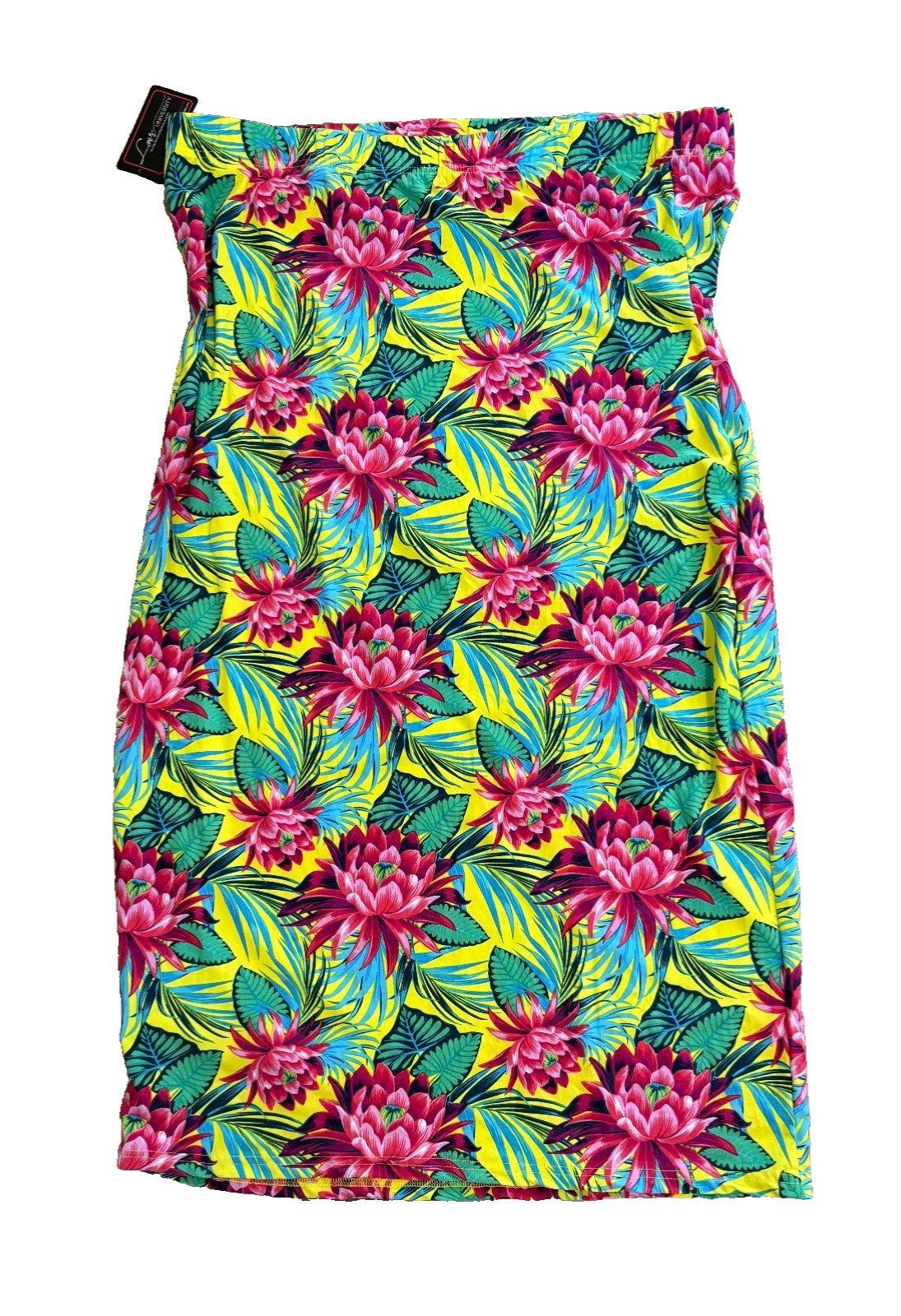 Love University Strapless Midi Floral Dress Multicolor Women’s 2XL Beach Summer