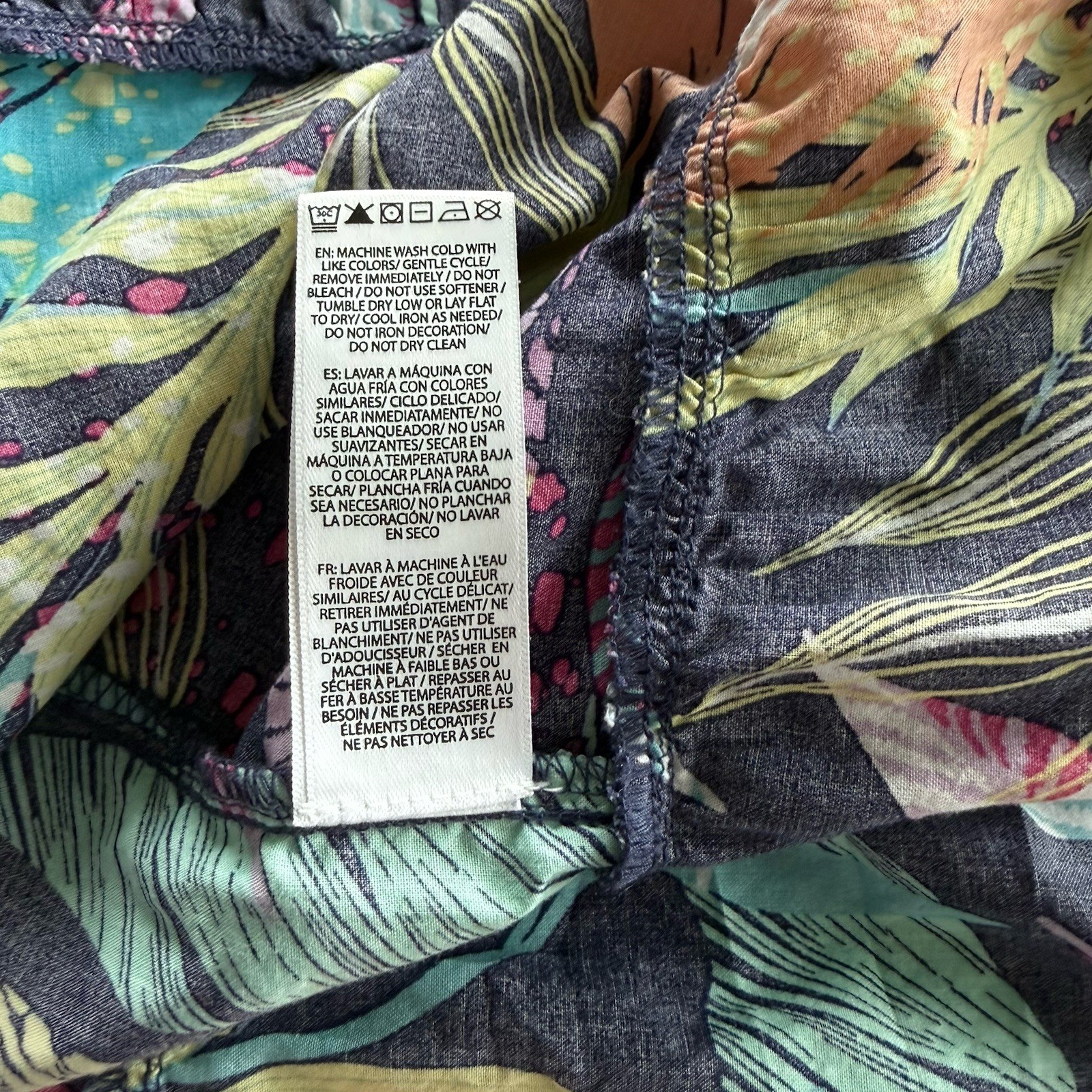 🏖️ Beach Lunch Lounge Maxi Dress Womens Medium Tropical Print Cotton Tie Back