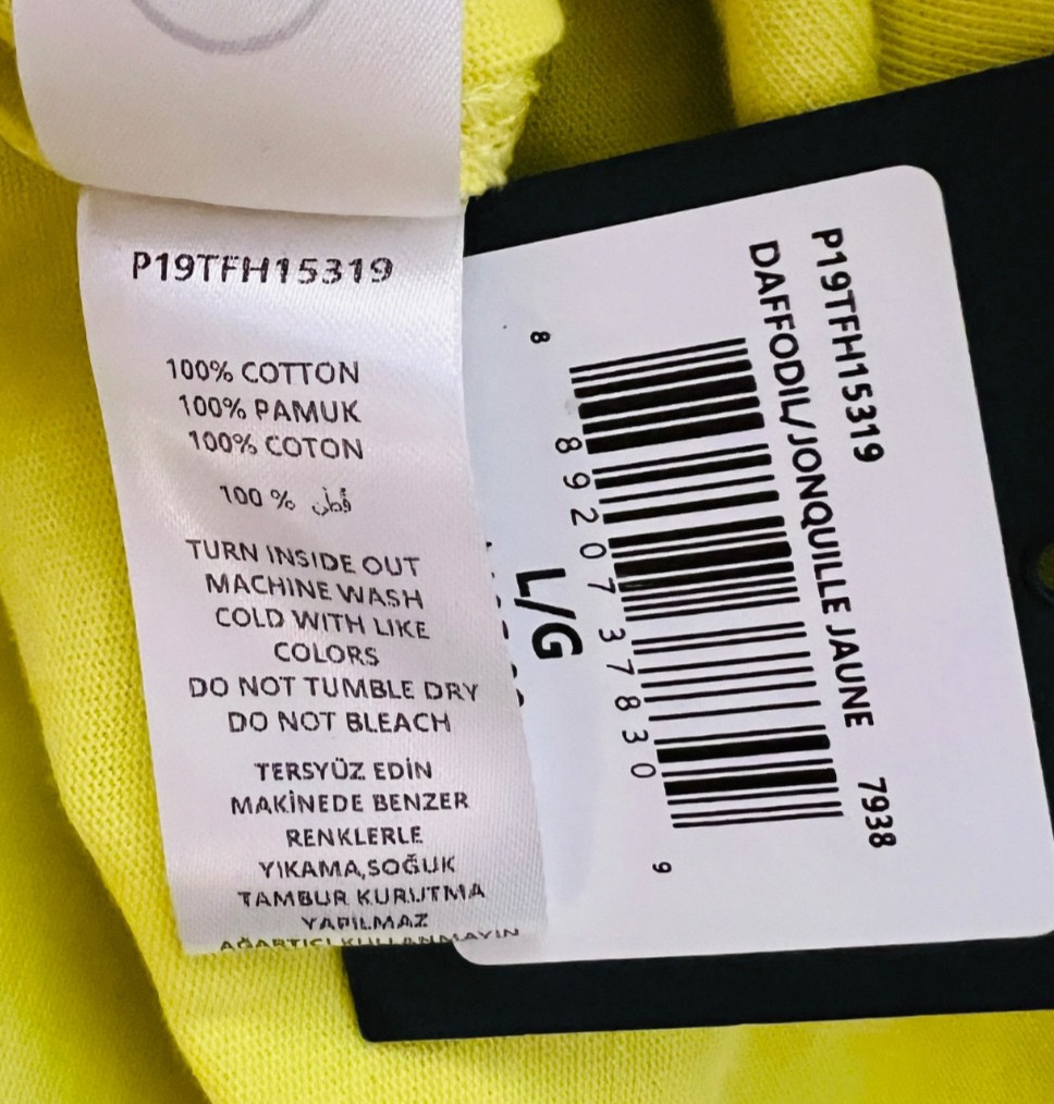 NWT Opening Ceremony Elastic Back Tee Dress size L yellow logo cotton MSRP $195