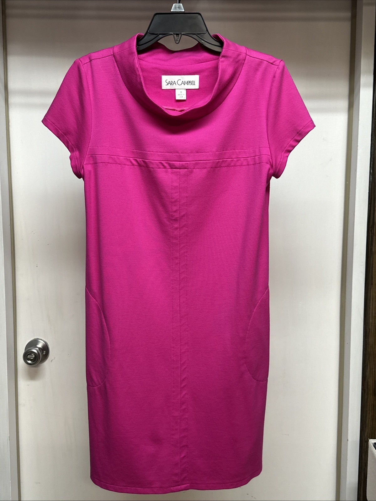 Sara Campbell Stretch Shift Dress Magenta Pink size Small