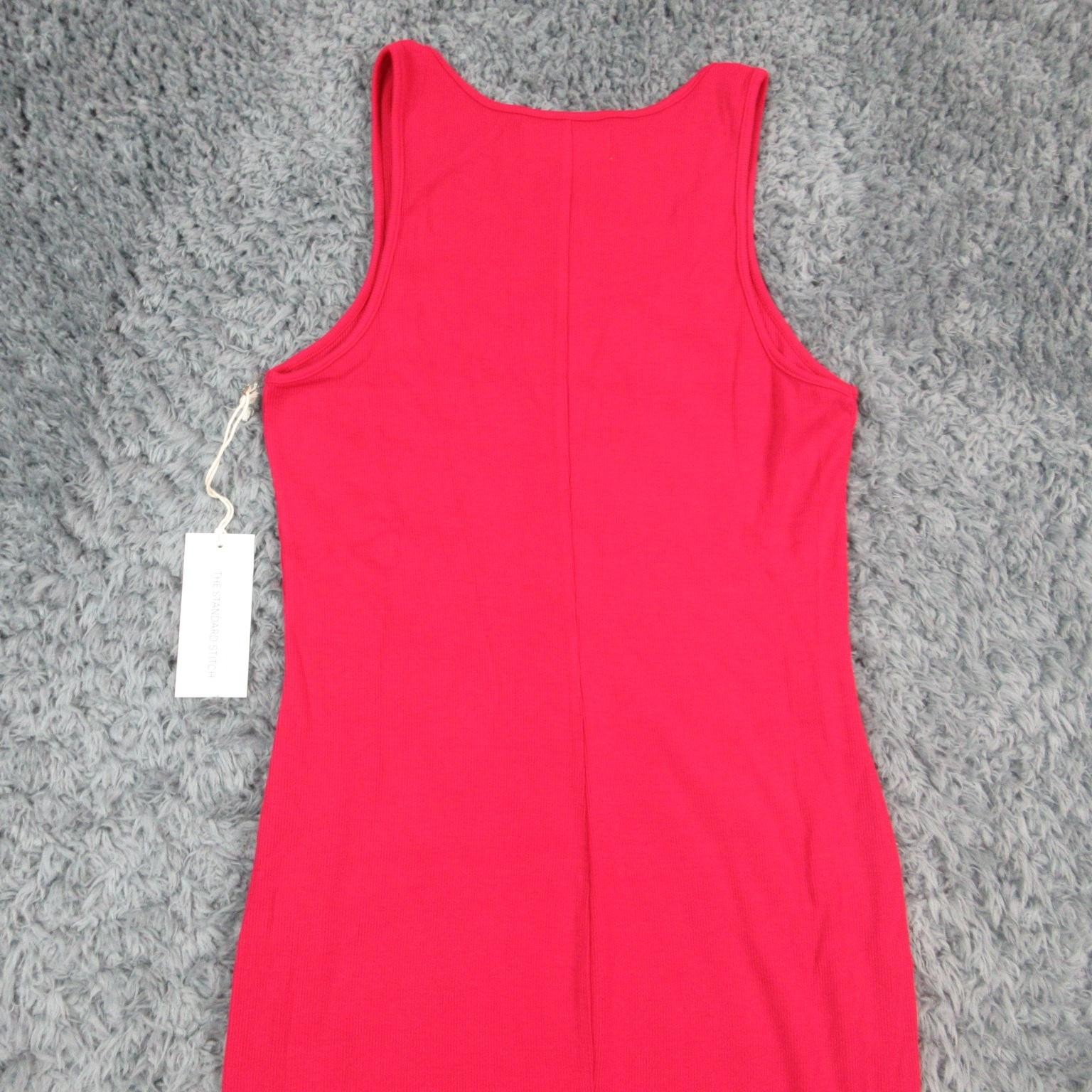 The Standard Stitch Dress Womens Large Ribbed Tank Midi Made in USA Tencel NWT