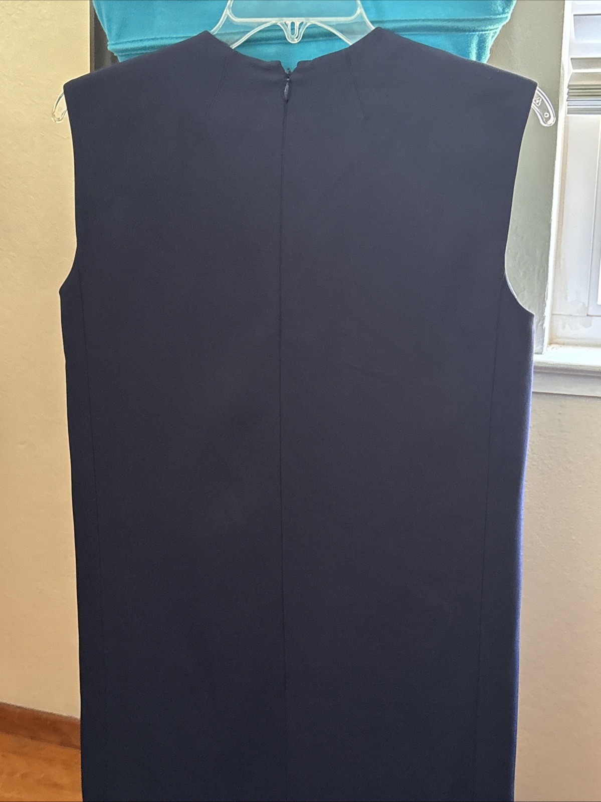 CELINE Phoebe Philo Navy Cowl Neck Sleeveless Dress Knee Length Sz 34 XS France