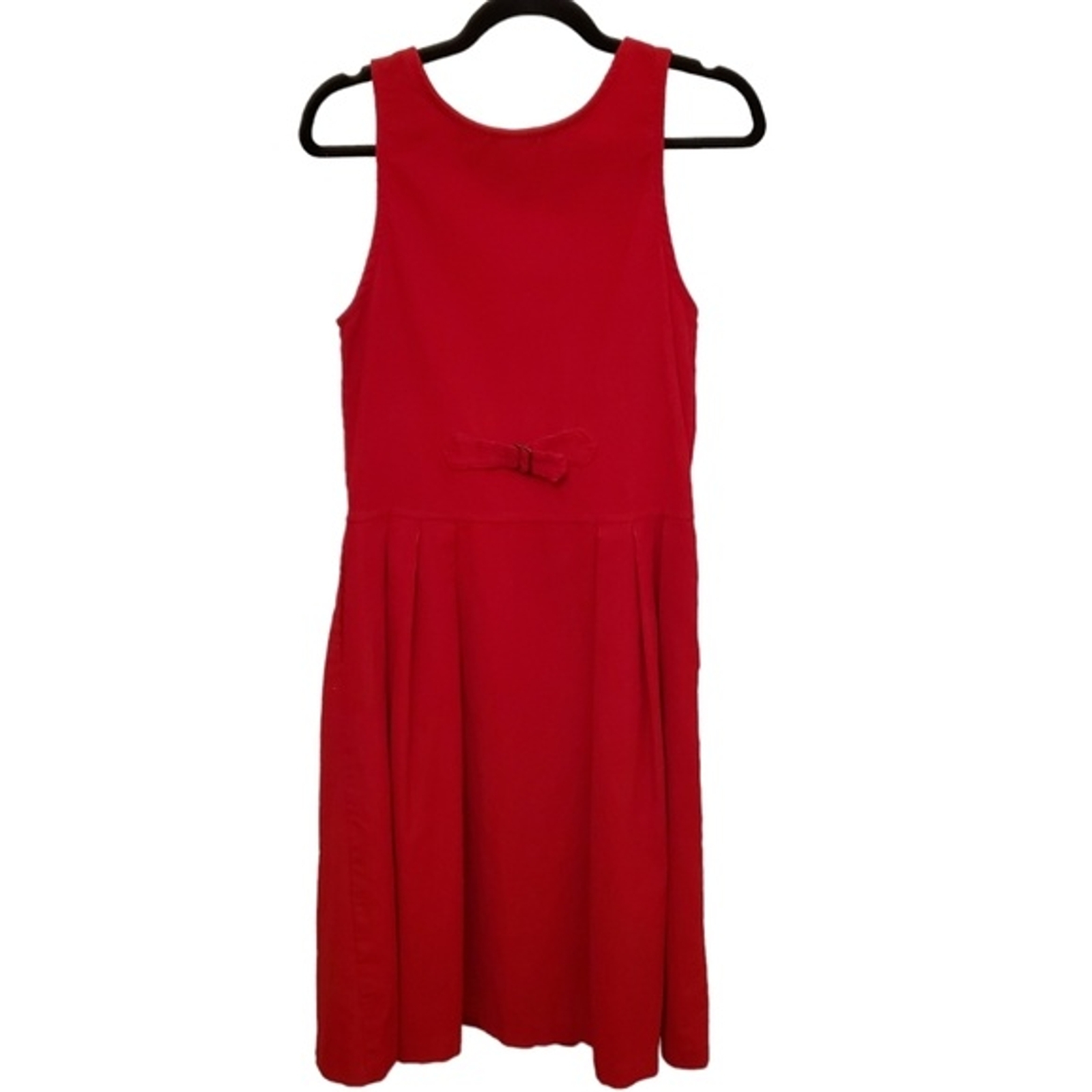 Willowbend Size 6 Cotton Blend Vintage Sleeveless Corduroy Red Button down dress