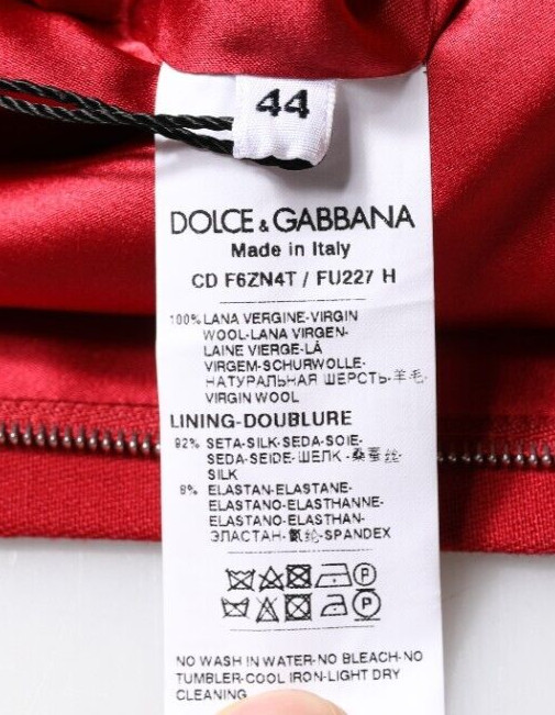 DOLCE & GABBANA Dress Red Wool Sleeveless KneeLength A-line IT46/US12/XL 1880usd
