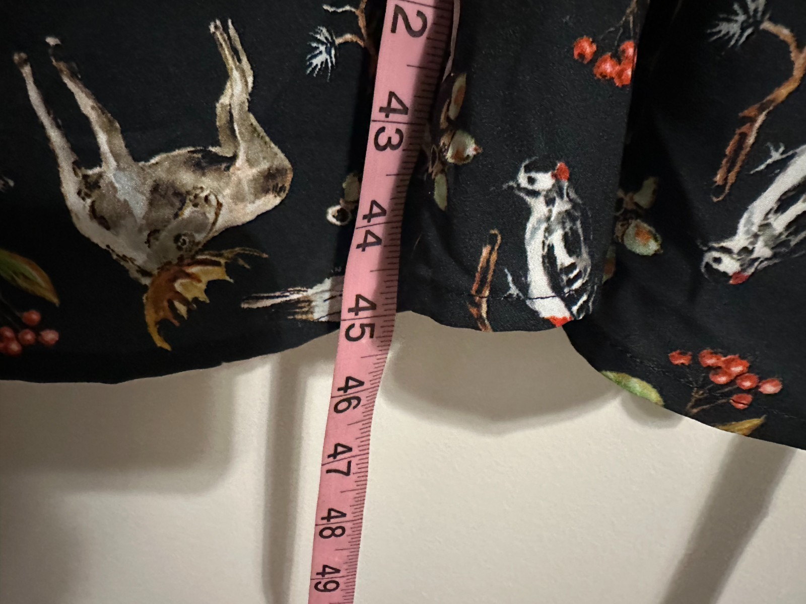 New Womens Eloquii Dress Size 26 Plus Black Woodland Animals Fox Moose Ruffles