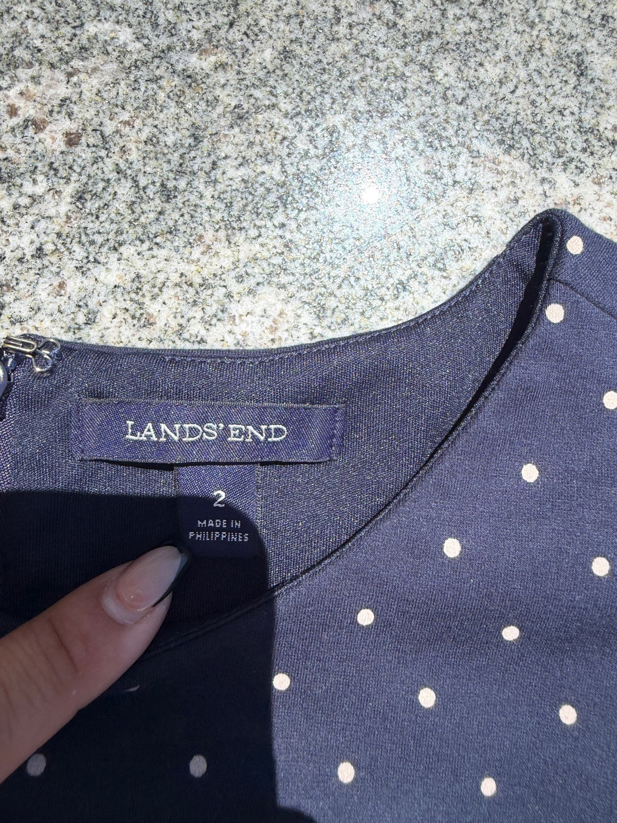 Vintage 1990s Supermodel Navy Polka Dot Sleeveless Dress Medium