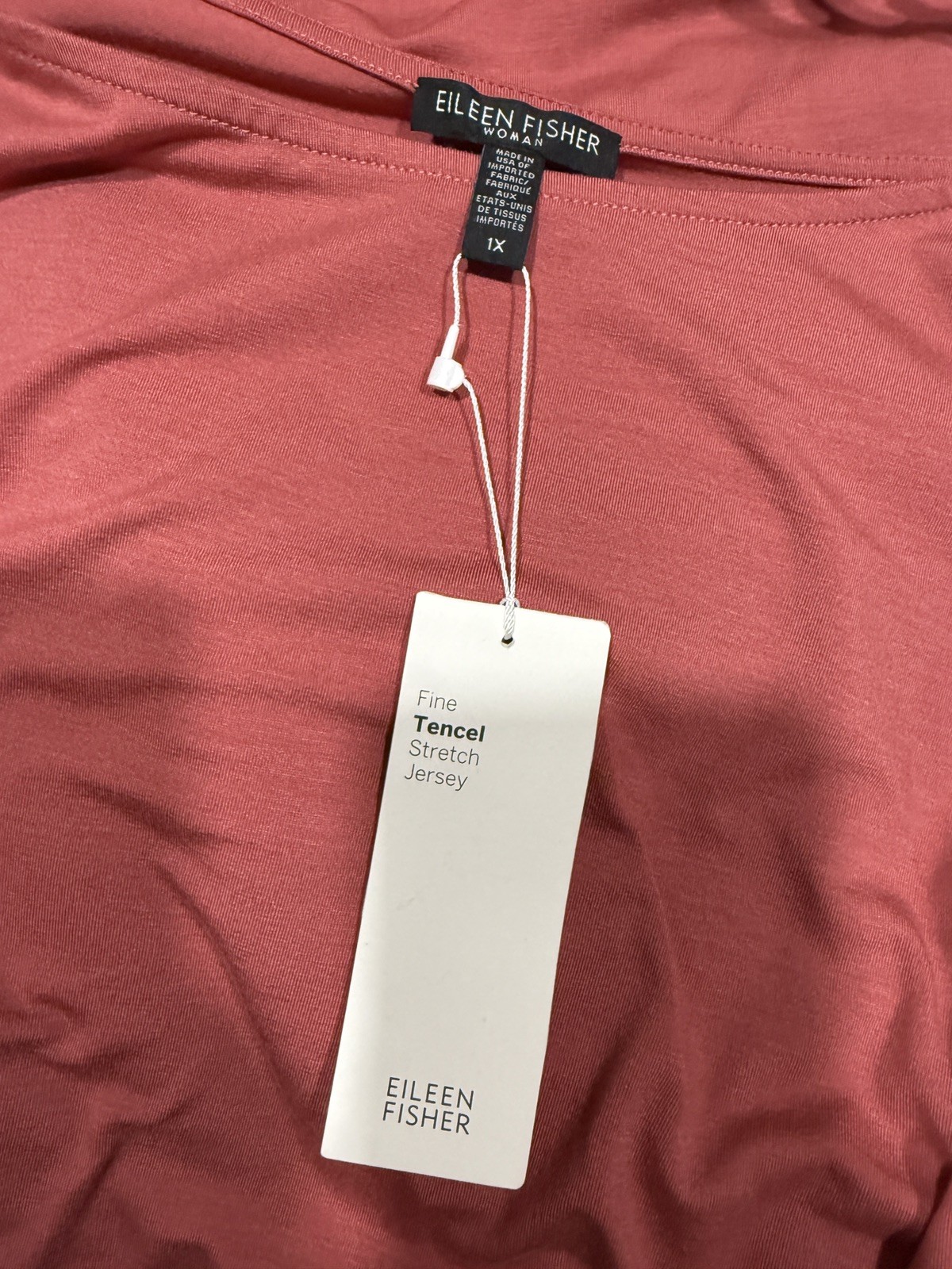 Eileen Fisher Chutney Tencel Lyocell Ballet Neck Dress 1X (It has detail)