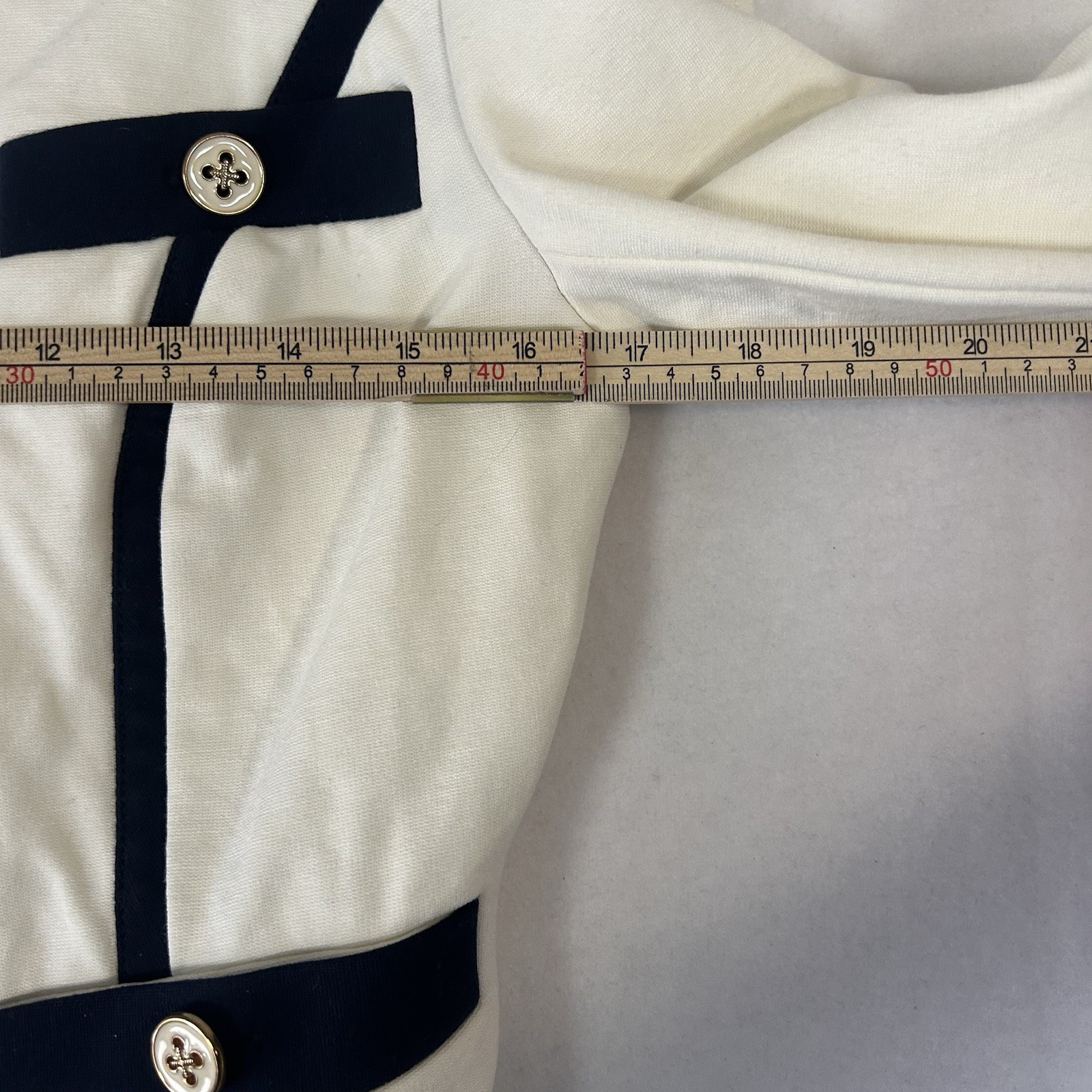 Cache Womens Blazer Size 4 White Black Trim Zip Cropped Military Jacket