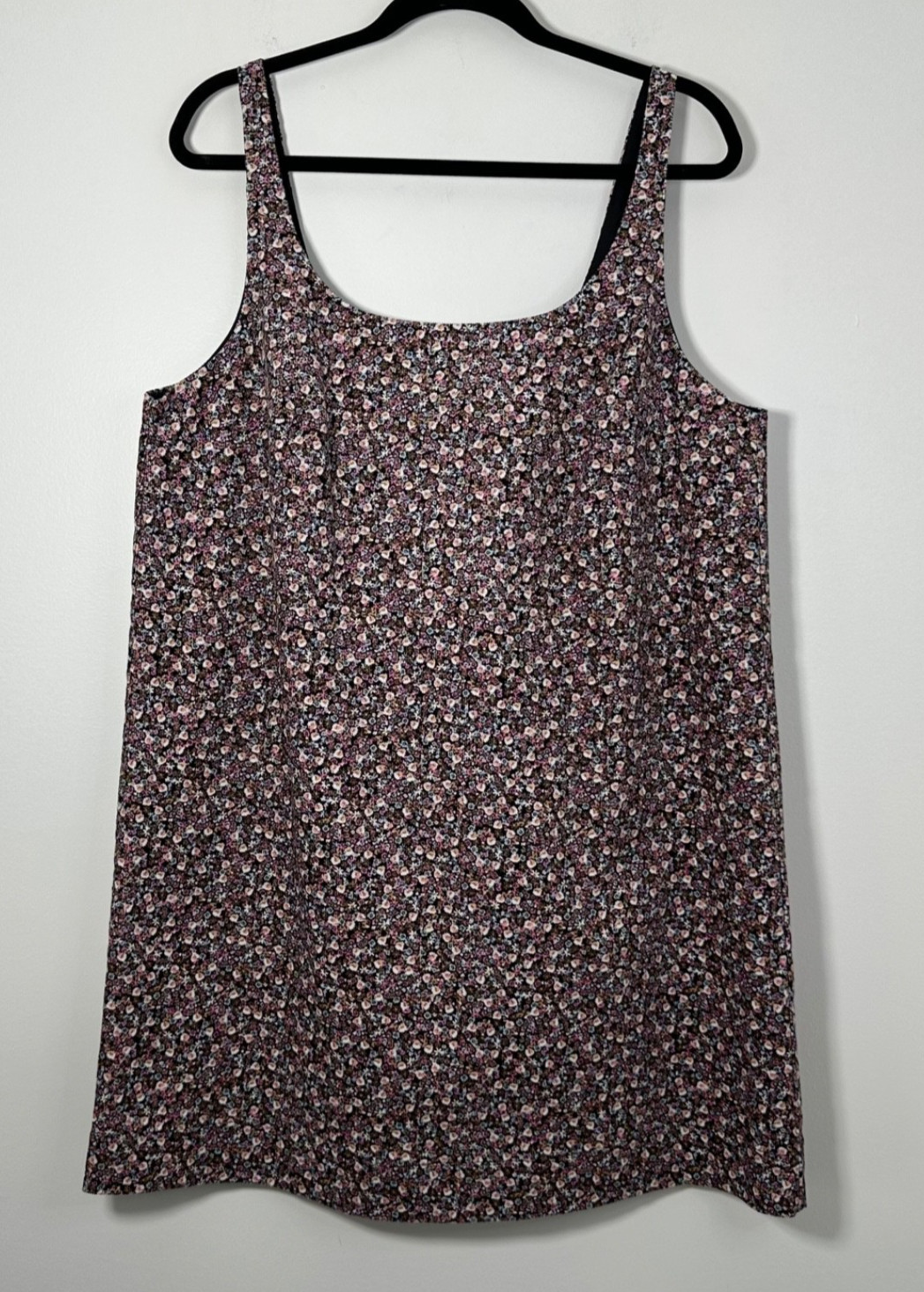 NEW H&M Women’s Large Floral Corduroy Cotton Pull On Tank Shift Mini Boho Folk