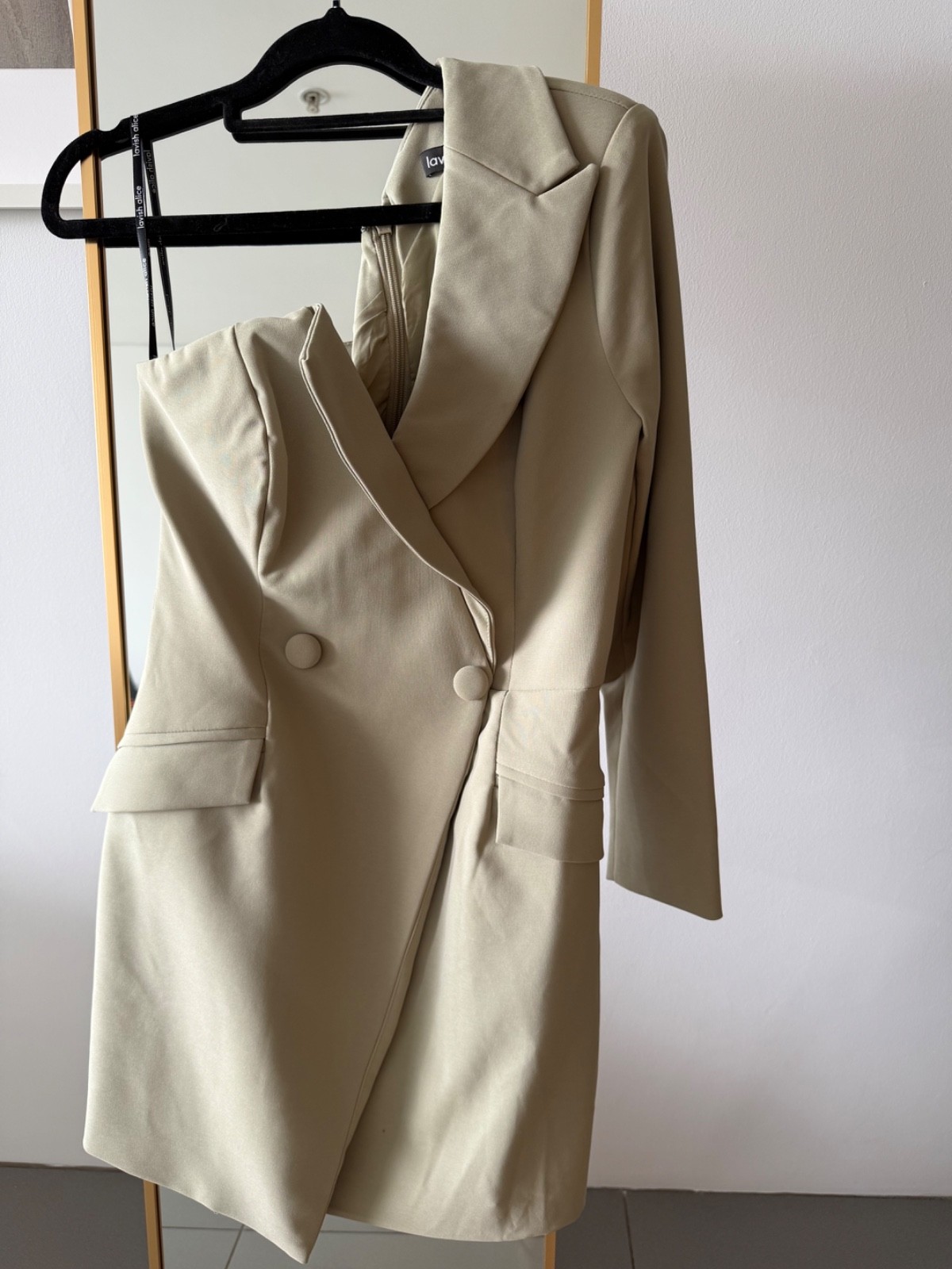 Lavish Alice Olive One Shoulder Blazer Mini Dress US6/EU38/UK10