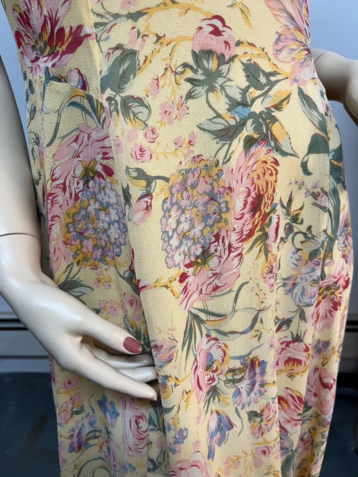 Vintage J Peterman April in Paris Silk Dress Size 4 Bust 34-35