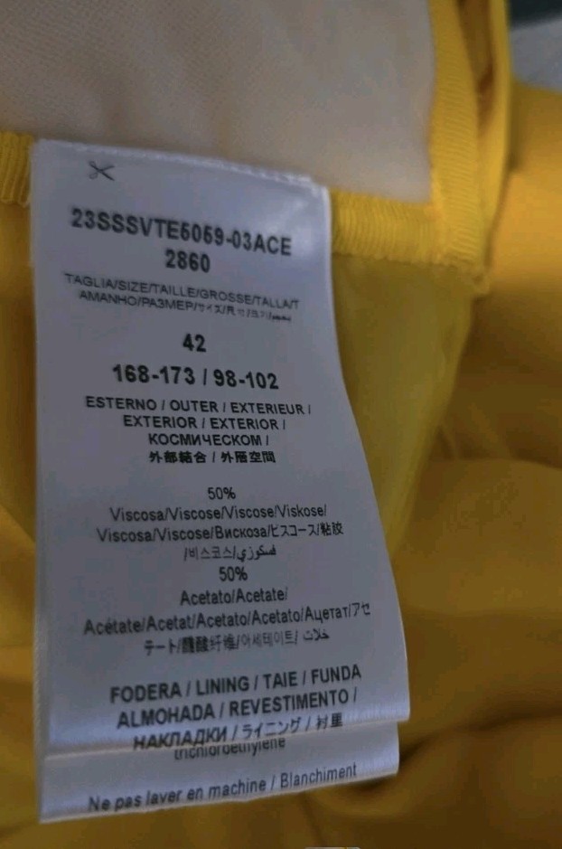 Giambattista Valli Yellow Satin Sheath Dress Sz 42 Halter Cut-Out Ruffle Zip