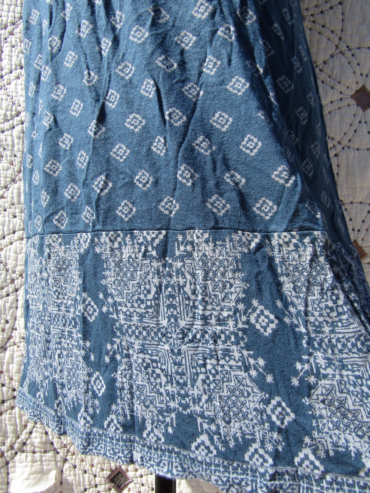 Lucky Brand Blue Boho Shift Short Sleeve T-Shirt Dress Women’s size small