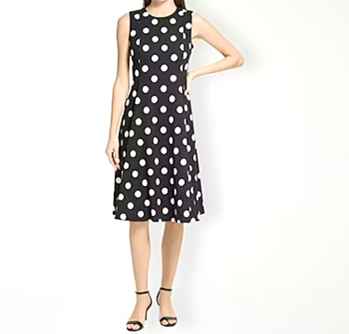 East 5th Woman Brown/White Polka Dot Flattering Dress 97% Cotton 3% Spandex 18W