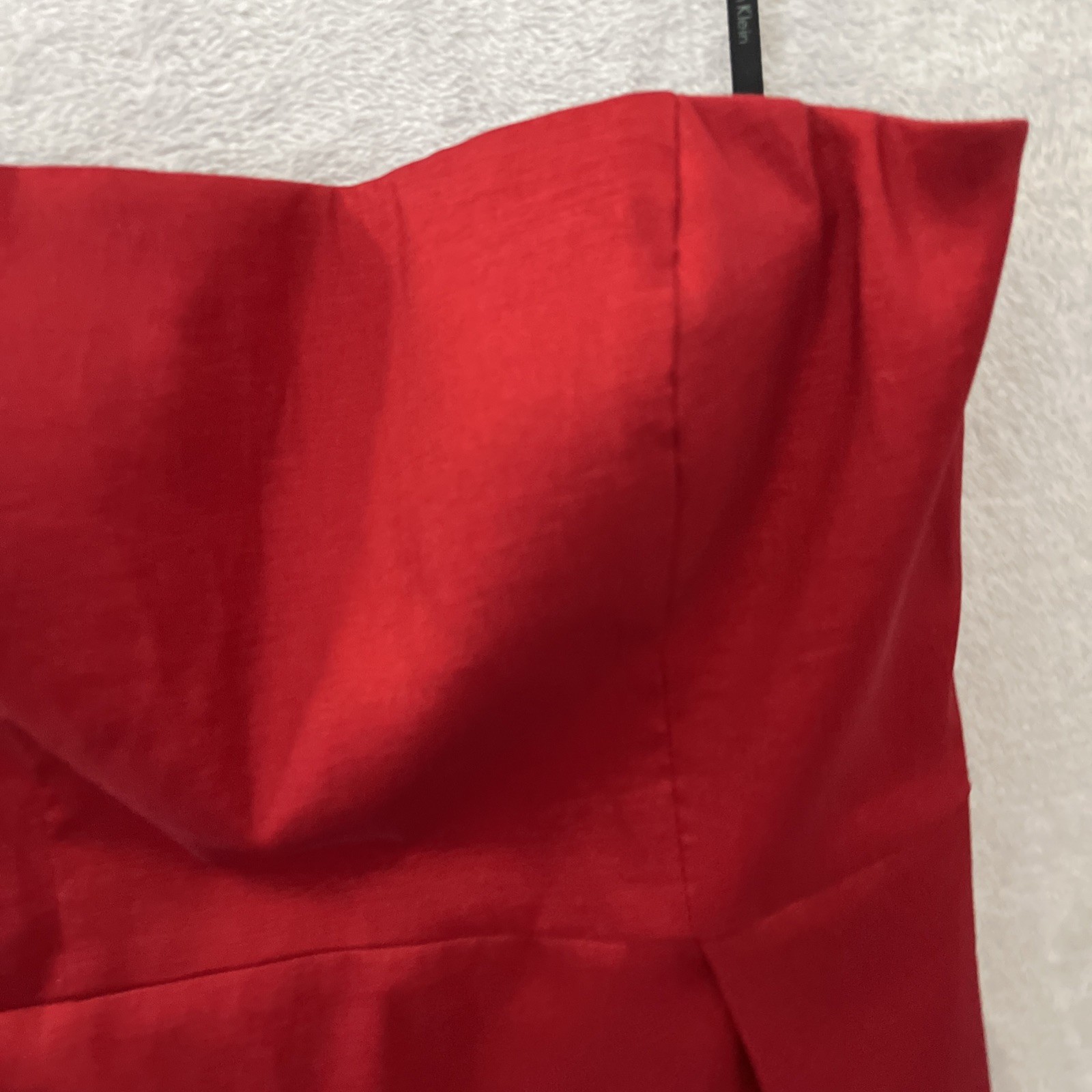 Calvin Klein Womans Mini Dress Red Solid 4 Polyester Blend Tube Top Zip