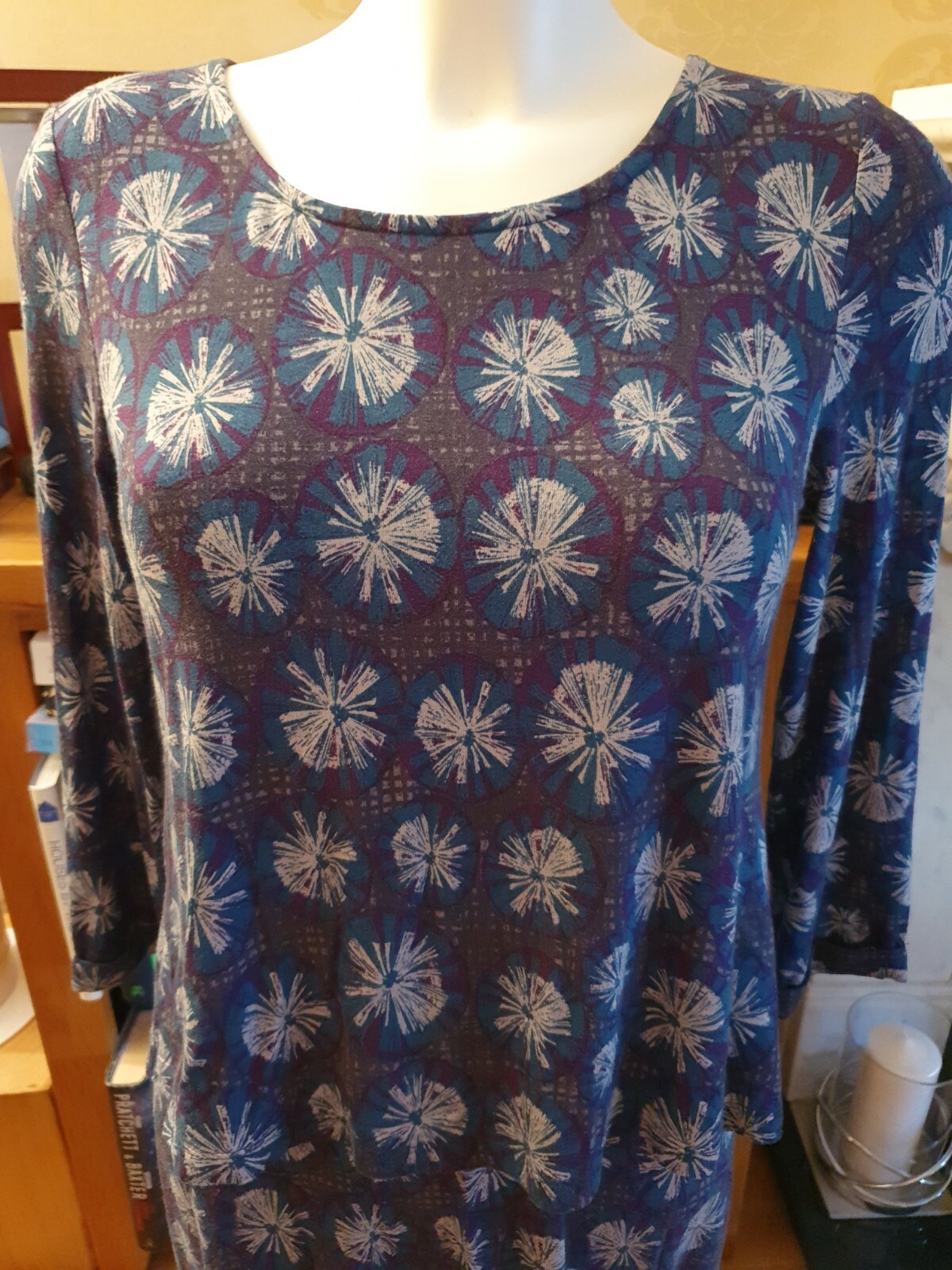 ●WHITE STUFF●Purple/Green~Double Layer~Soft Jersey Dress~UK 8~BNWOT
