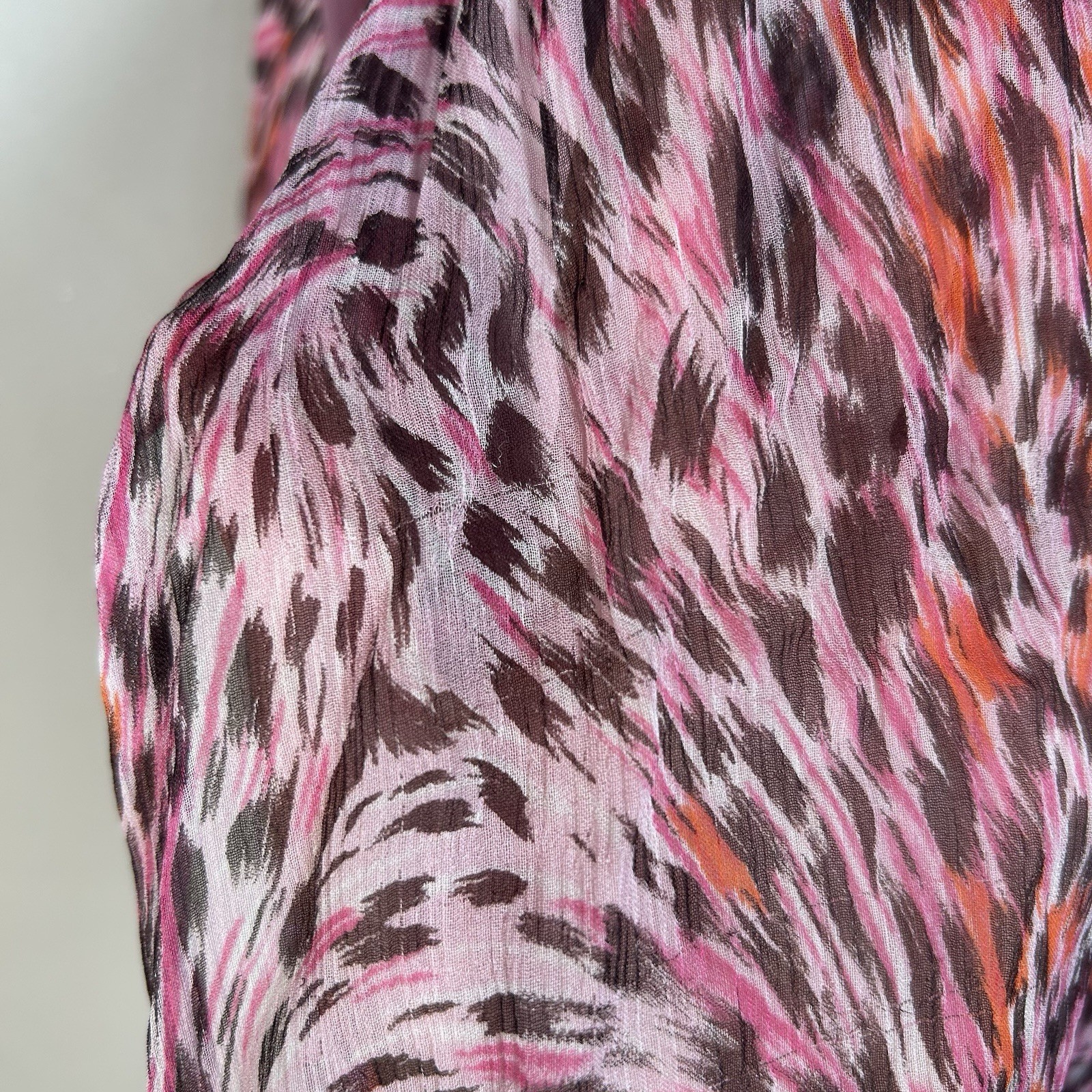 Y2K BCBGeneration Silk Leopard Midi Halter Dress Asymmetrical Hem Women’s Sz 2