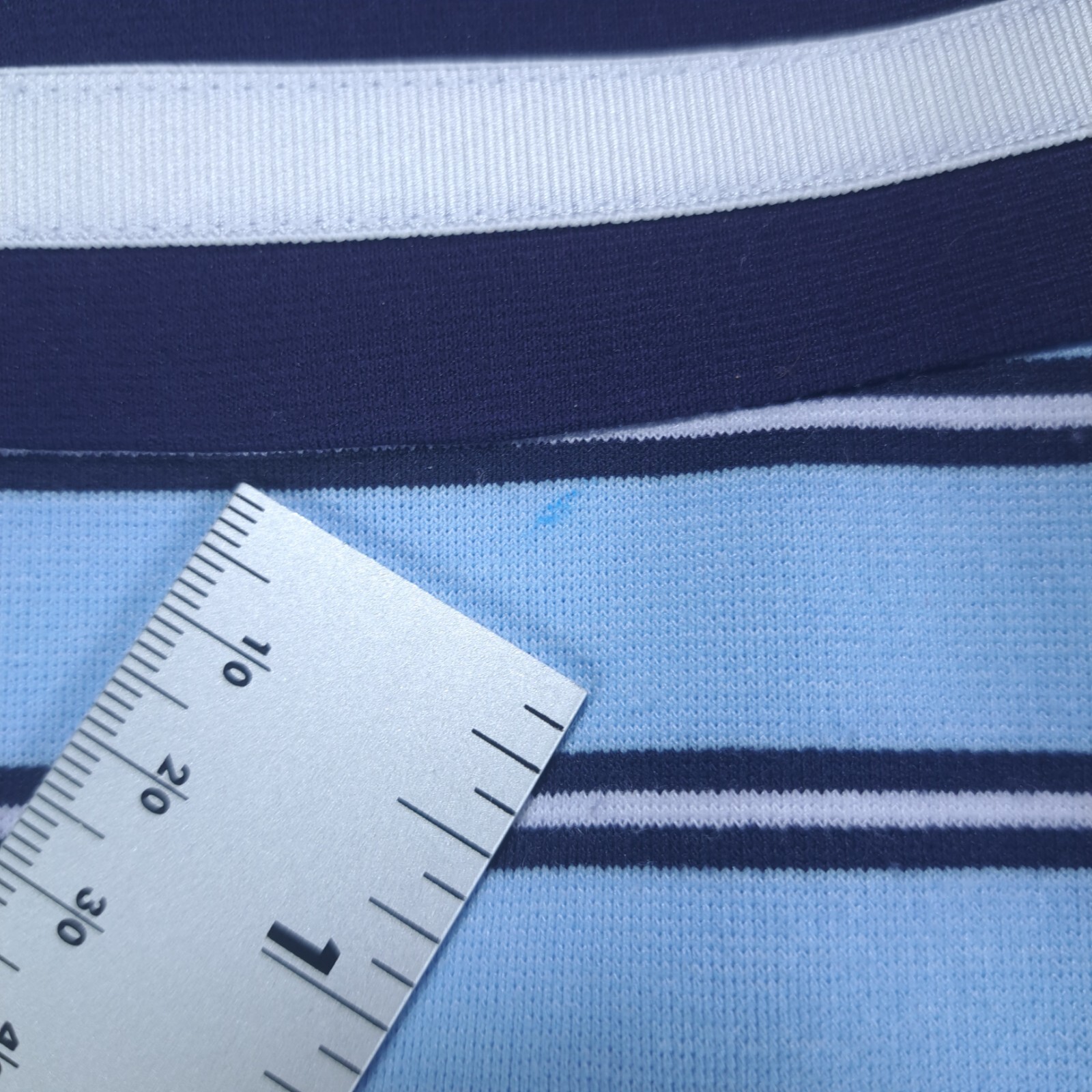 Draper James Ponte Stripe A-line Dress in Blue Stripes Xtra Small Zip Back