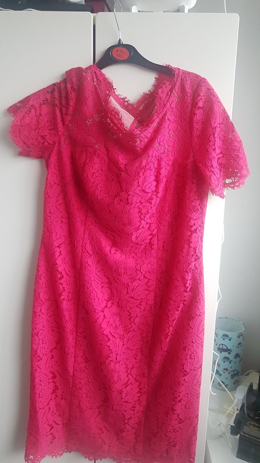 Ladies Size 10 Precis Petite Fuscia Lace Wedding/Christening/Races Dress