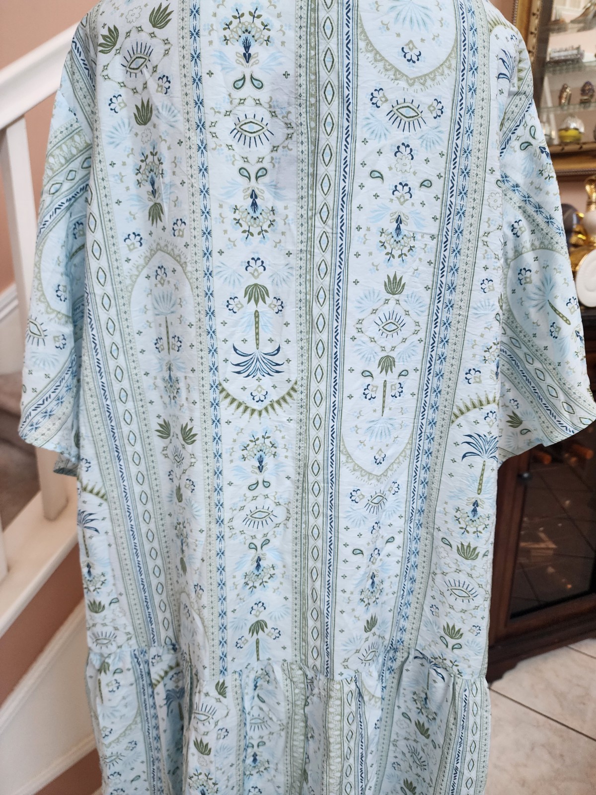 NWT BELLE ISLE BY TORRID Blue Palms Short Sleeve Popover Mini Dress Sz 2 2X 18