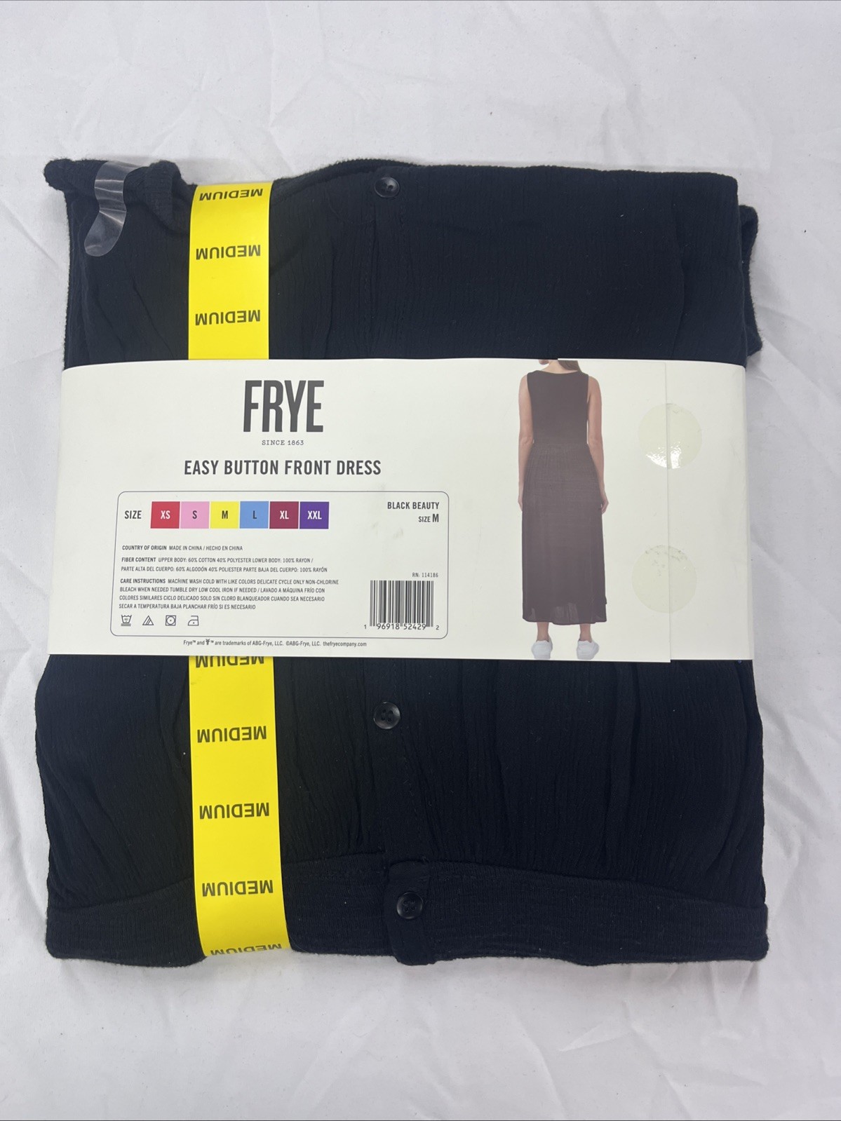 Frye Women’s Easy Button Front Side Pockets & Comfy Fit Dress Black Beauty M