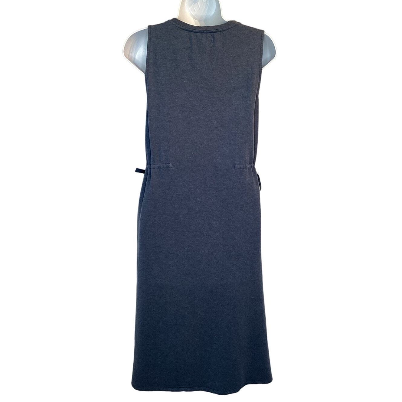 Garnet Hill Stretch TENCEL Jersey Knit Side Tie Sleeveless Midi Dress Blue XS