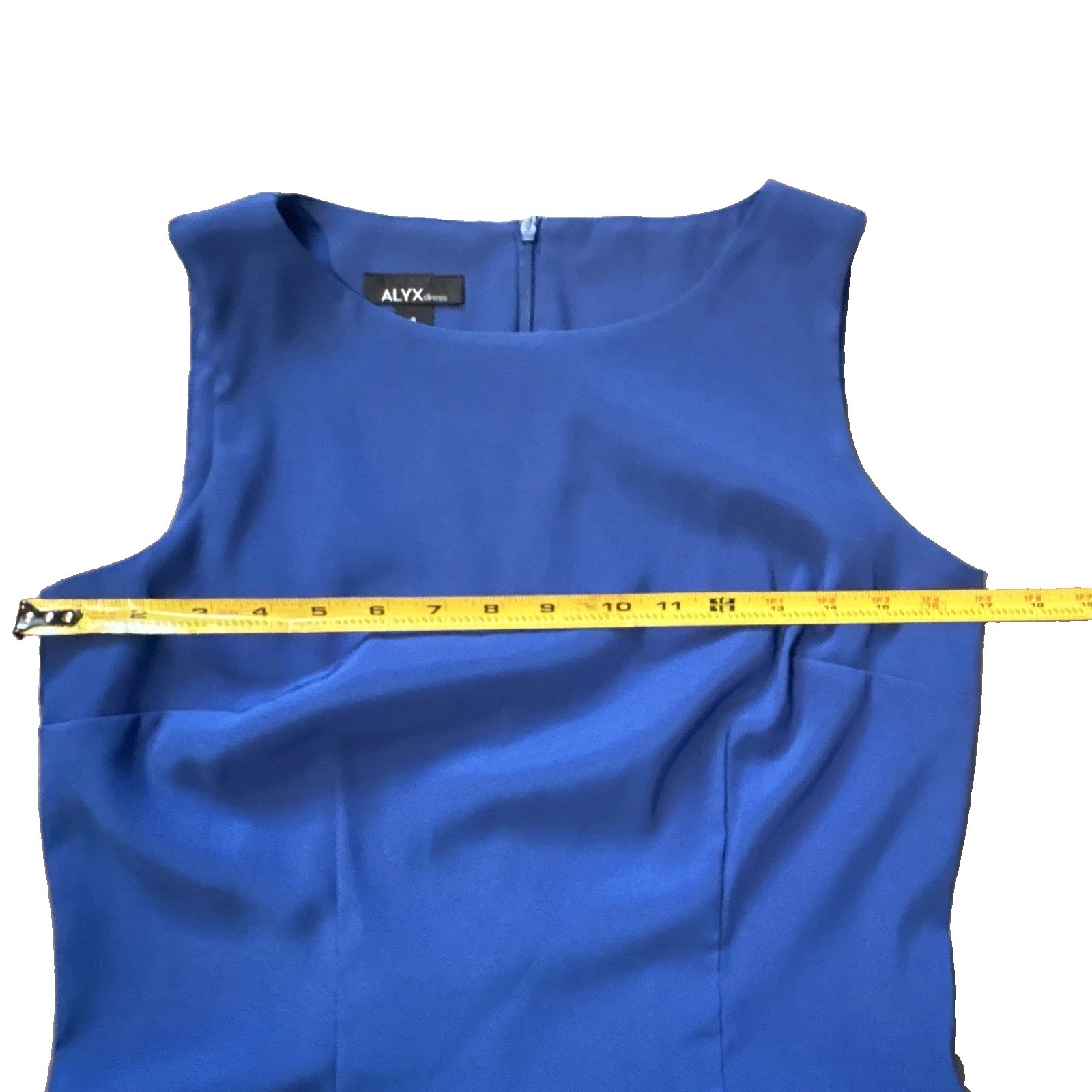 ALYX Dress Electric Blue Solid Sheath Knee-Length All Season Dress Size 8