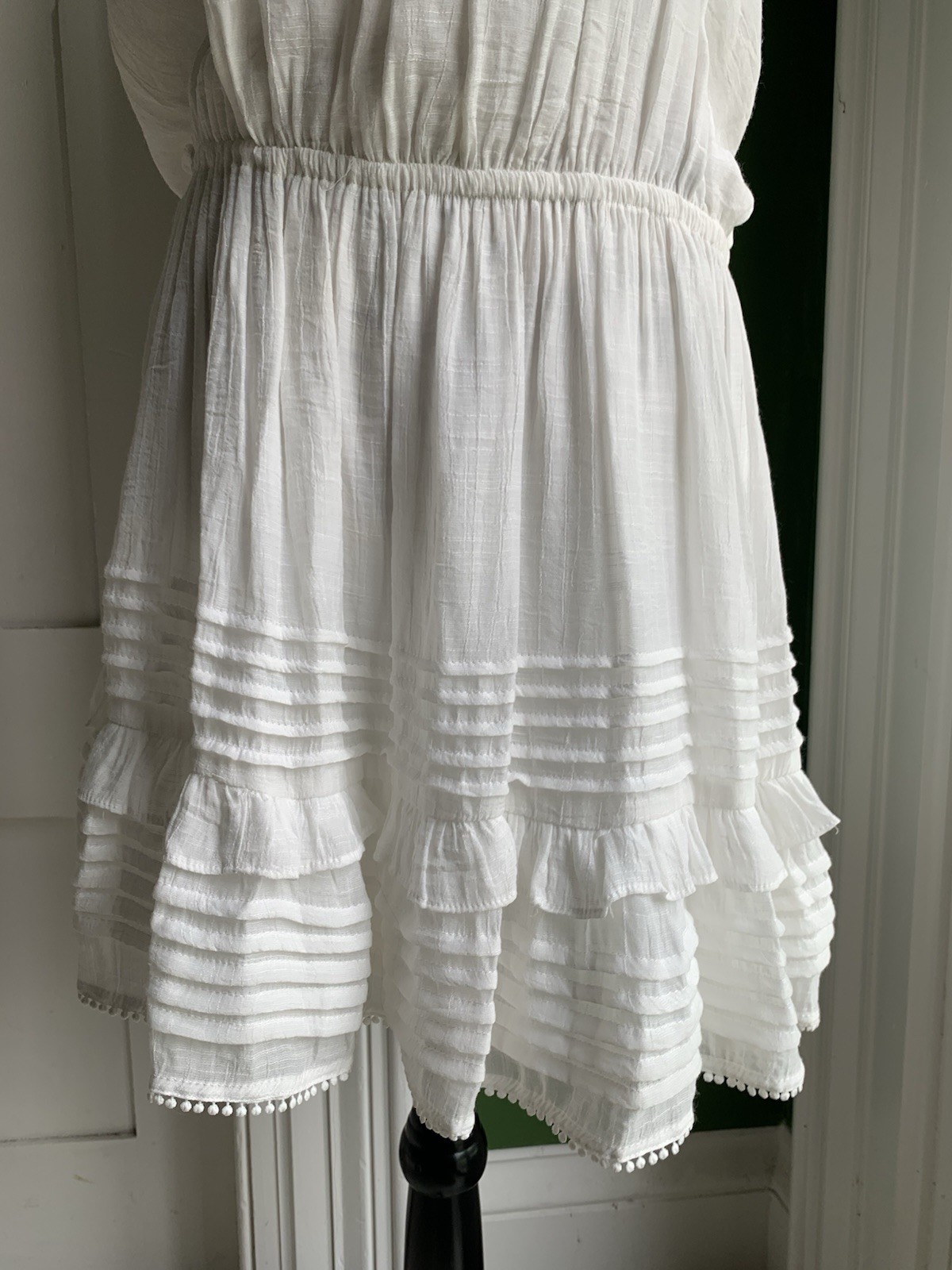 Mustard Seed White Blouson Ruffled Soft Cottagecore Dress Size Large