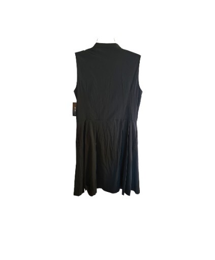 Alfani Black Sleeveless Zip Down Front Mid Length Size 14 Spanex Polyester Nylon