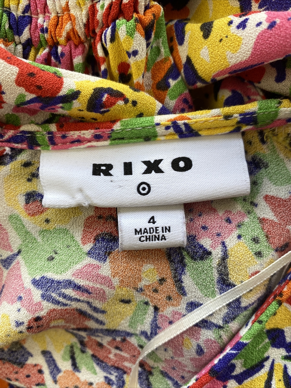 Rixo X Target Dress Women’s 4 Midi Multicolor Empire Floral Puff Sleeve career