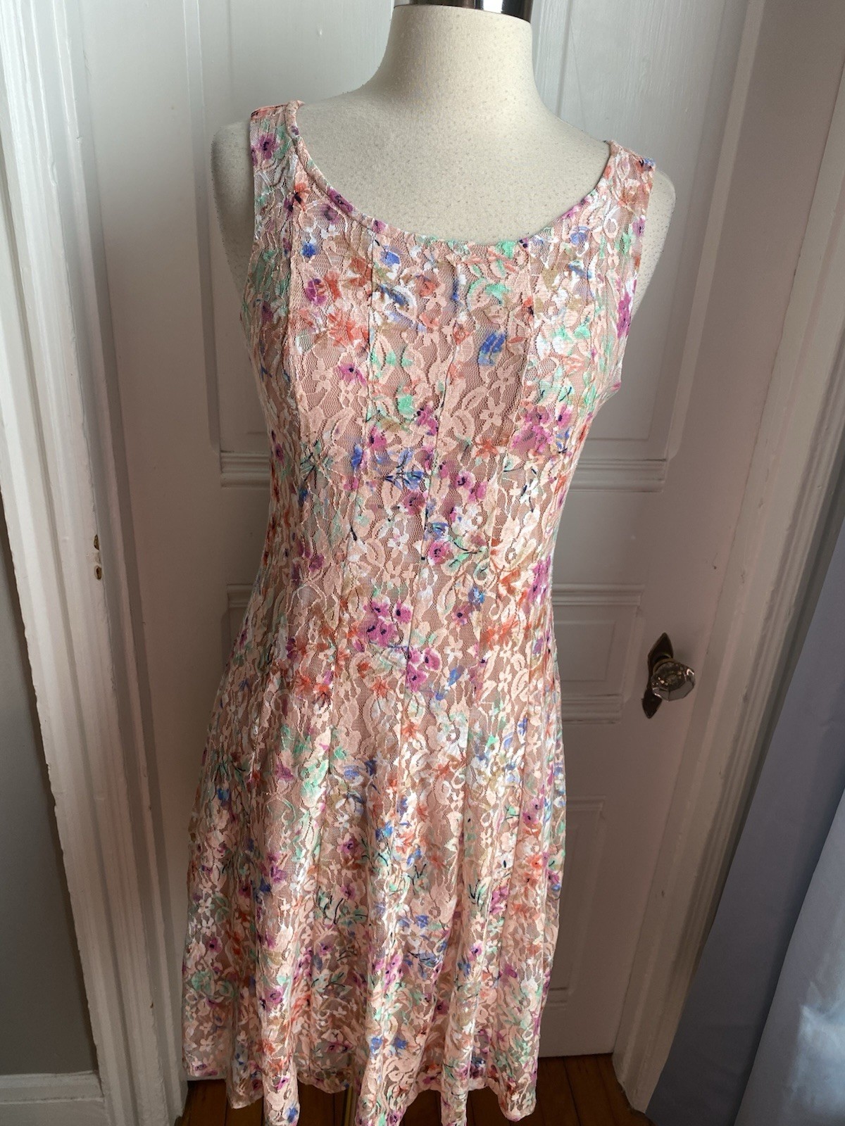 PRECEPTION NEW YORK PINK FLORAL LACE PULLOVER DRESS-PINK SWEATER TOP-SIZES!