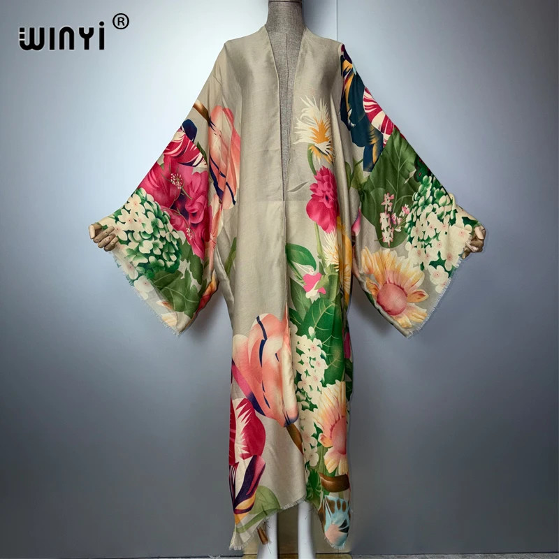Women’S Bohemian Kimono Fashion Kaftan Loose Cardigan Evening Dress Dubai Luxury