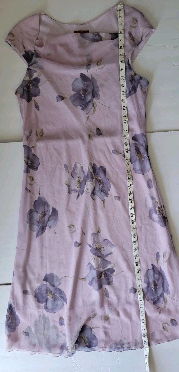 Sangria Womens 1X Y2K 90s Cowl Neck Boho Whimsical Wedding Guest Floral Dress