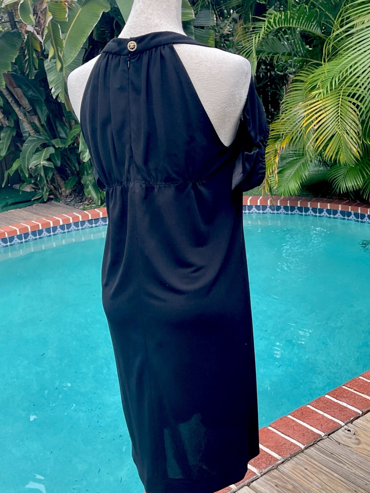Chanel Evening Dress Pull-Up Off-Shoulder Sleeve Little Blk Dress FR36 S 4 LBD