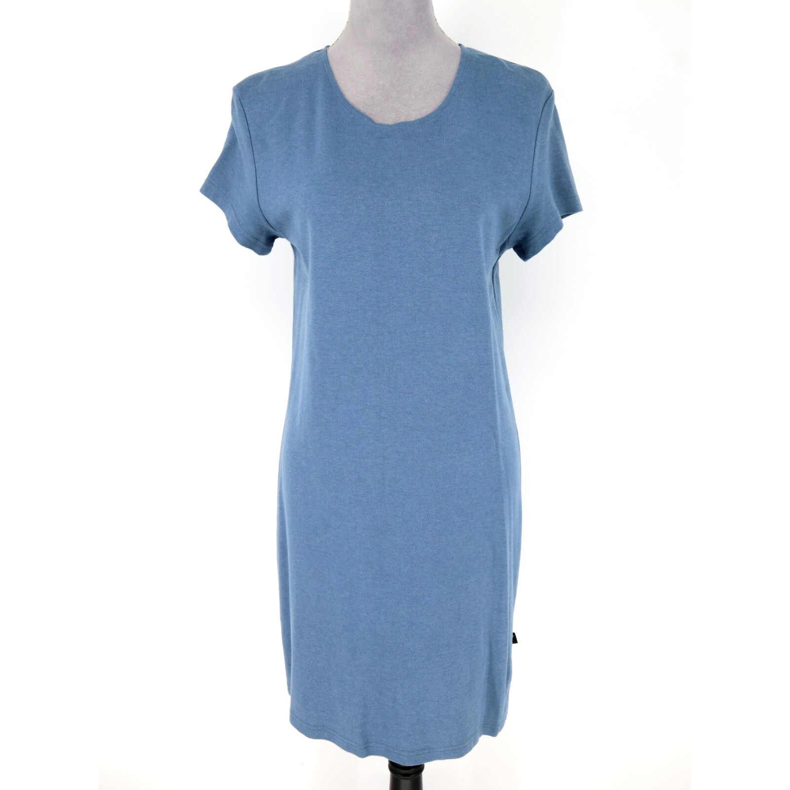 Horny Toad T-shirt Dress Womens Medium Light Blue Inside Pocket Cotton Knit