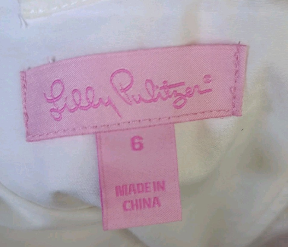 Lilly Pulitzer Lavish Lilly’s Strapless Dress Size 6 “Blossom” White Pink Yellow