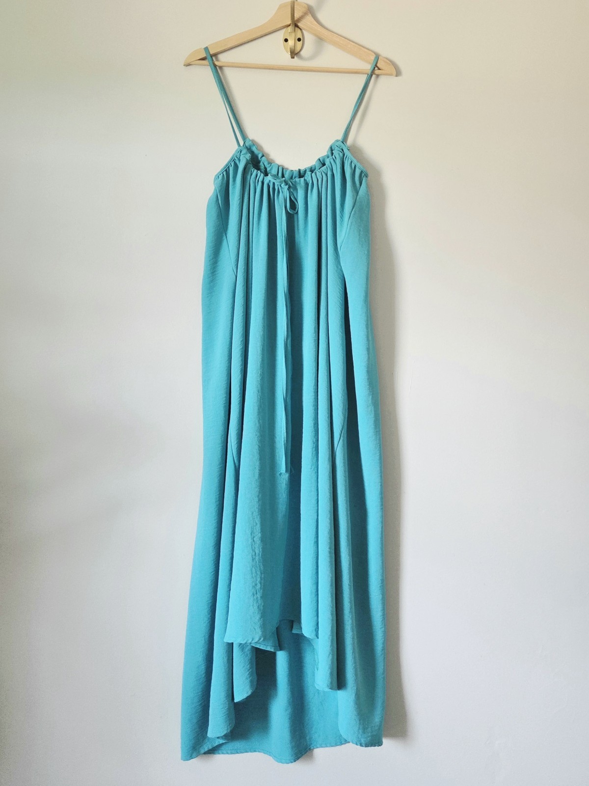 SHEIN Aqua Spaghetti Strap Hi-Low Oversize Flowy Dress Medium Spring Summer
