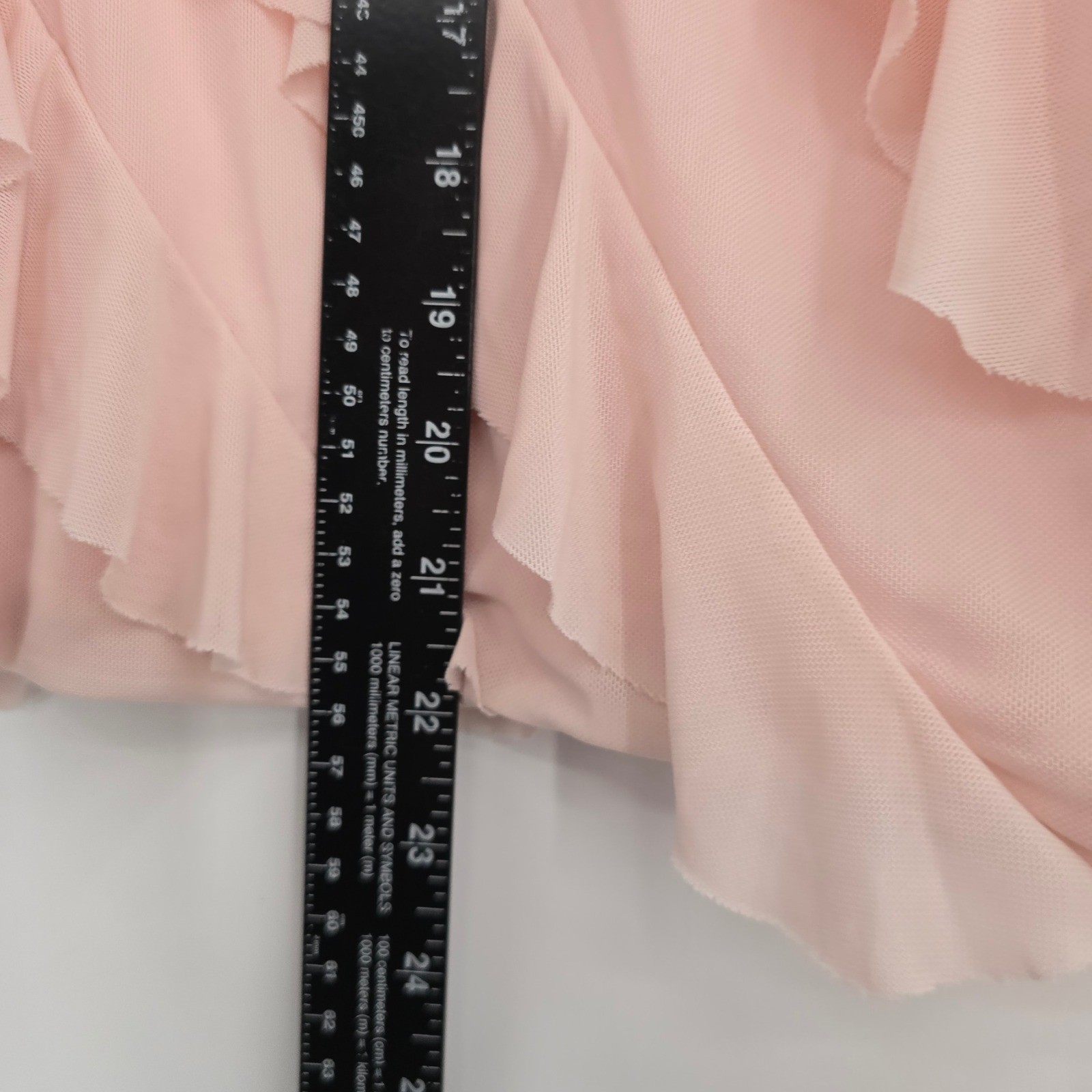 Pants Store Womens Strapless Ruffle Mini Dress Blush Pink Mesh Bodycon Small